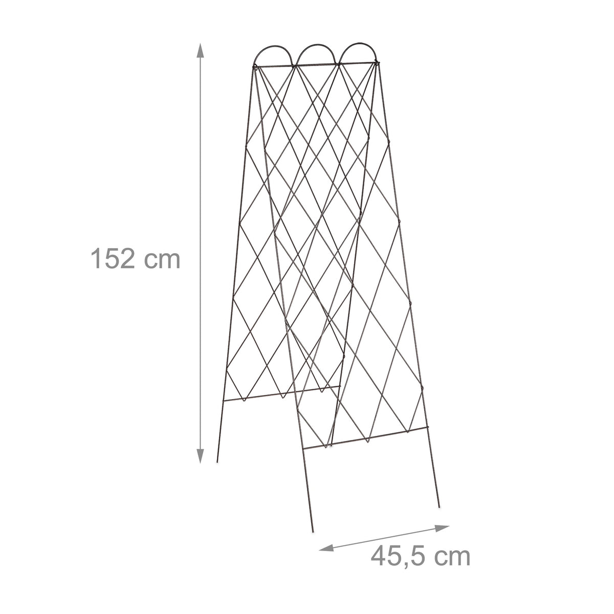 Two-part trellises in rust color, set of 3
