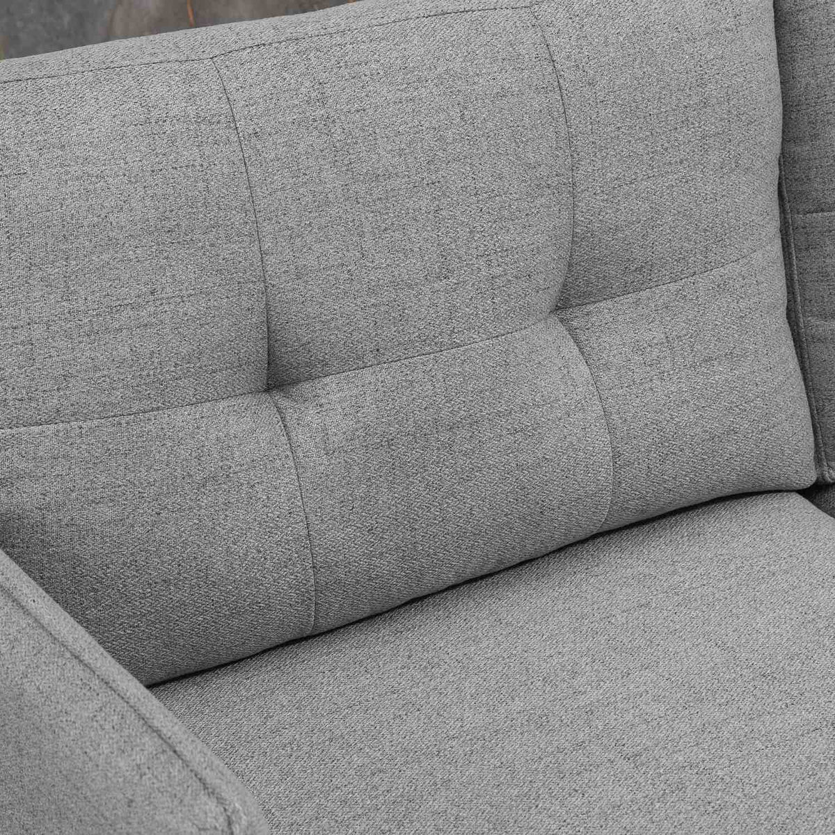 Two-seater 2-seater sofa with cushions, loveseat with linen look, double sofa for living room, bedroom, steel, gray, 139 x 68 x 76 cm