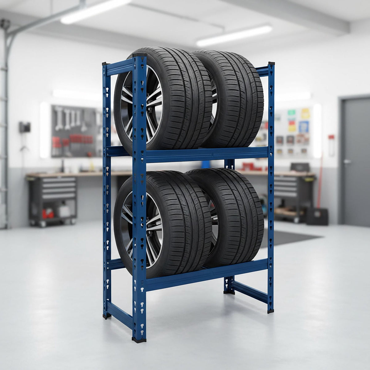 Tyre Rack for 4–6 Tyres, Adjustable Steel Frame