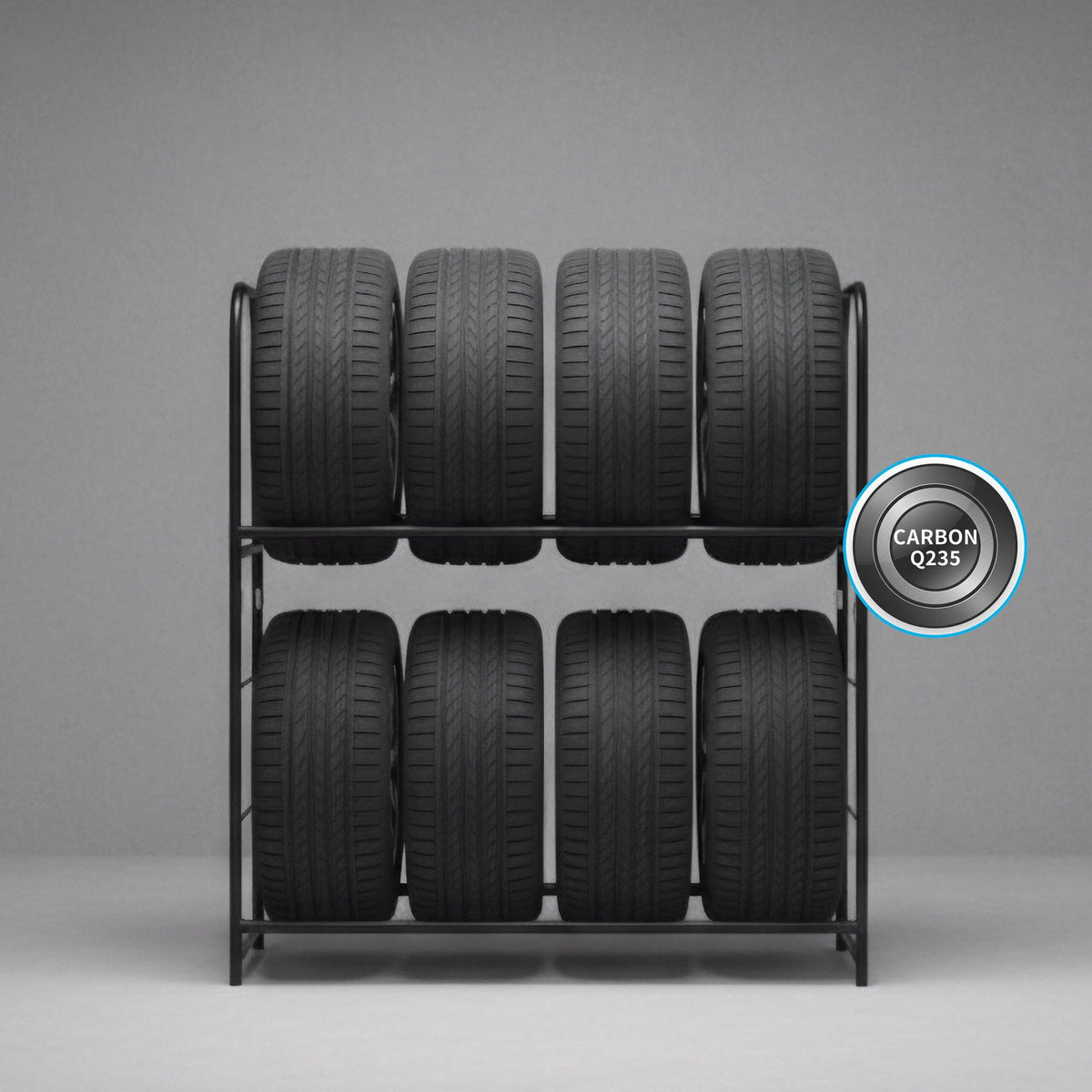 Tyre Rack for 8 Tyres, Adjustable Carbon Steel