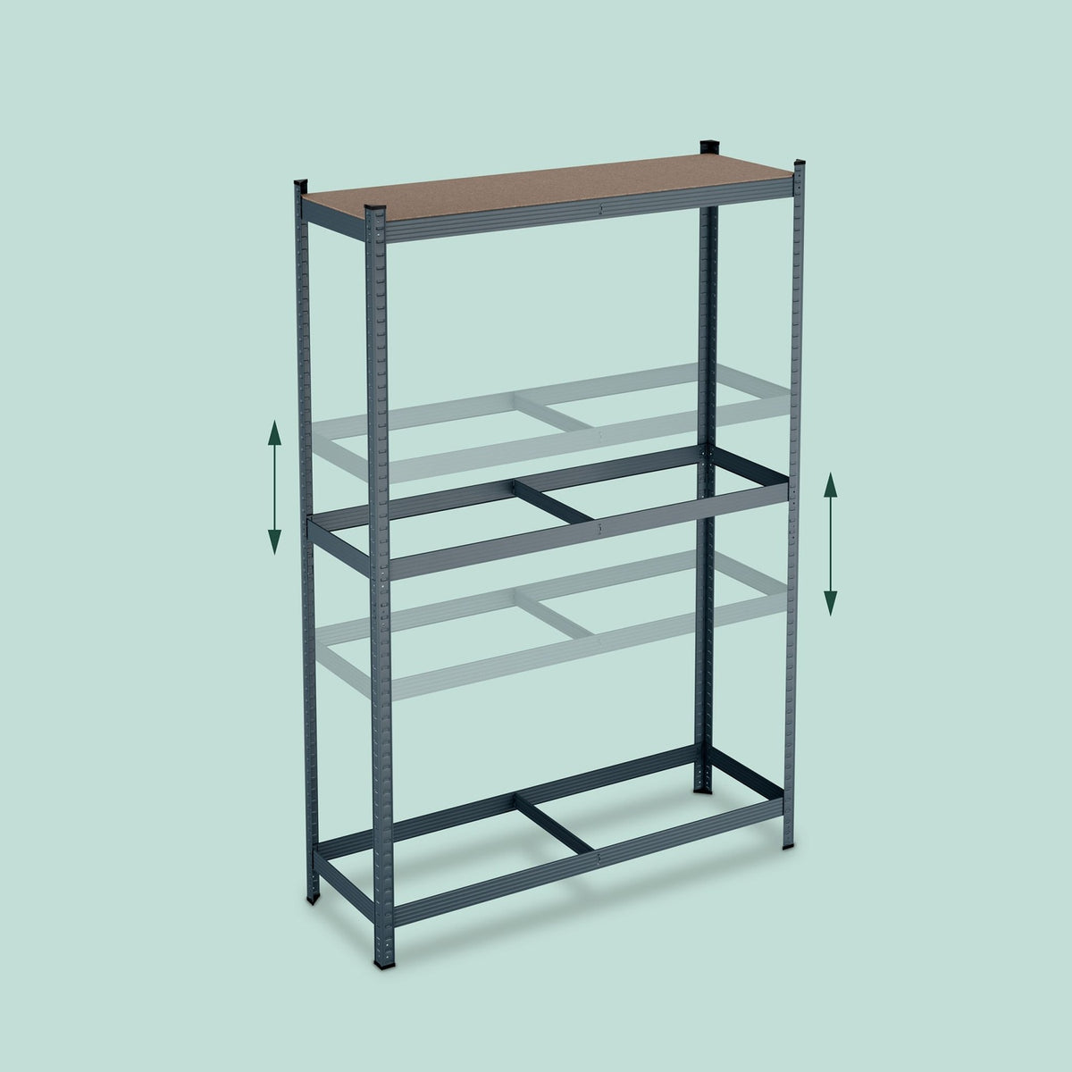 Tyre Rack for 8 Tyres, Adjustable Steel Shelves