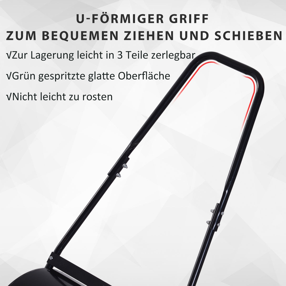 U-Handle Lawn Roller Garden Roller 40Cm Diameter 60L Water/Sand Fill Metal Black 57 X 40 X 123Cm