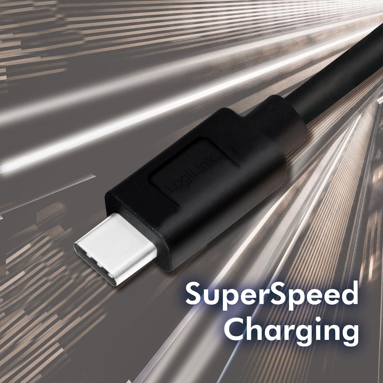 USB 3.2 Gen1 USB - USB-C 15W 3m Black