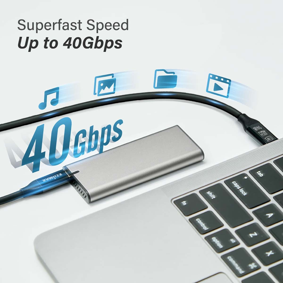 USB4/Thunderbolt3 Cable, 40G, 2 meter, Type C to Type C