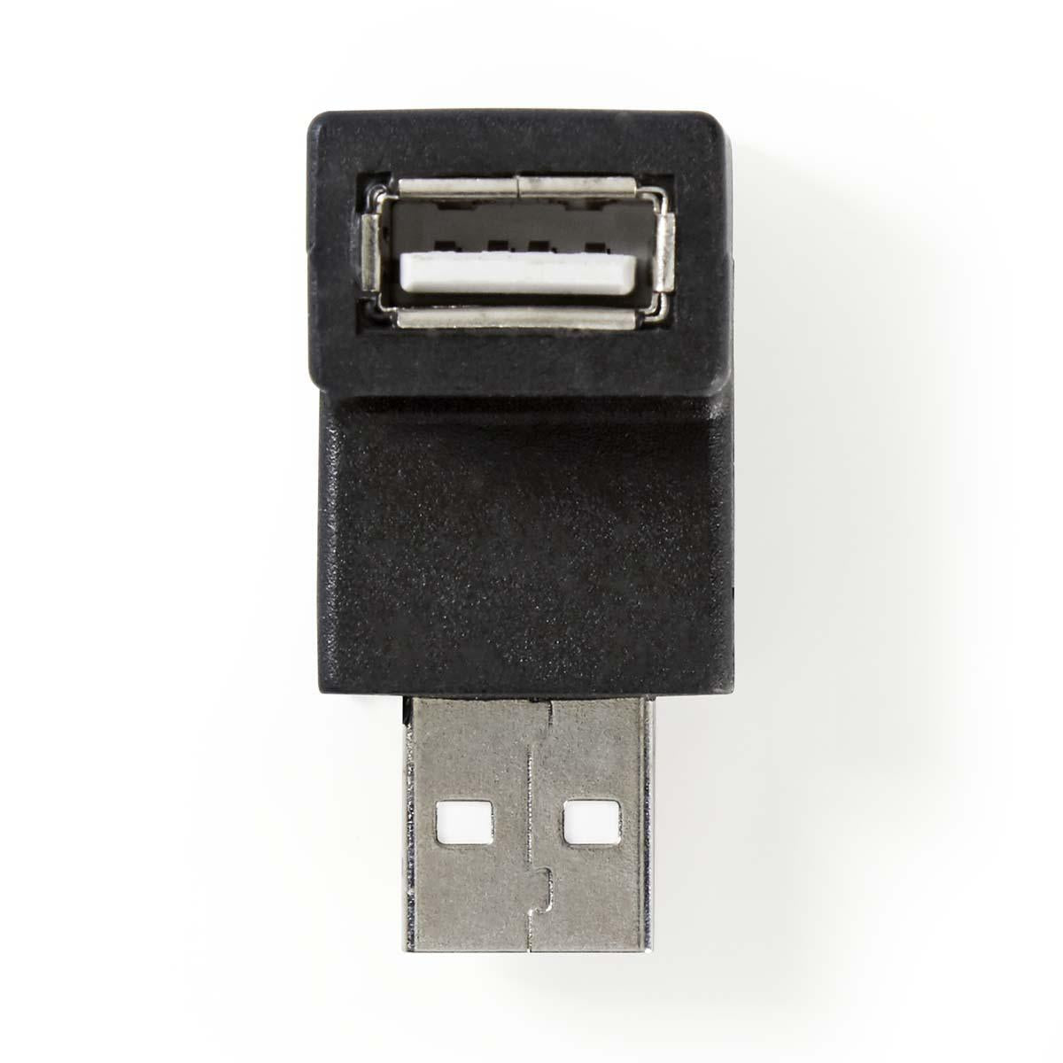 USB-A Adapter | USB 2.0 | USB-A Male | USB-A Female | 480 Mbps | Round | Nickel Plated | PVC | Black | Box