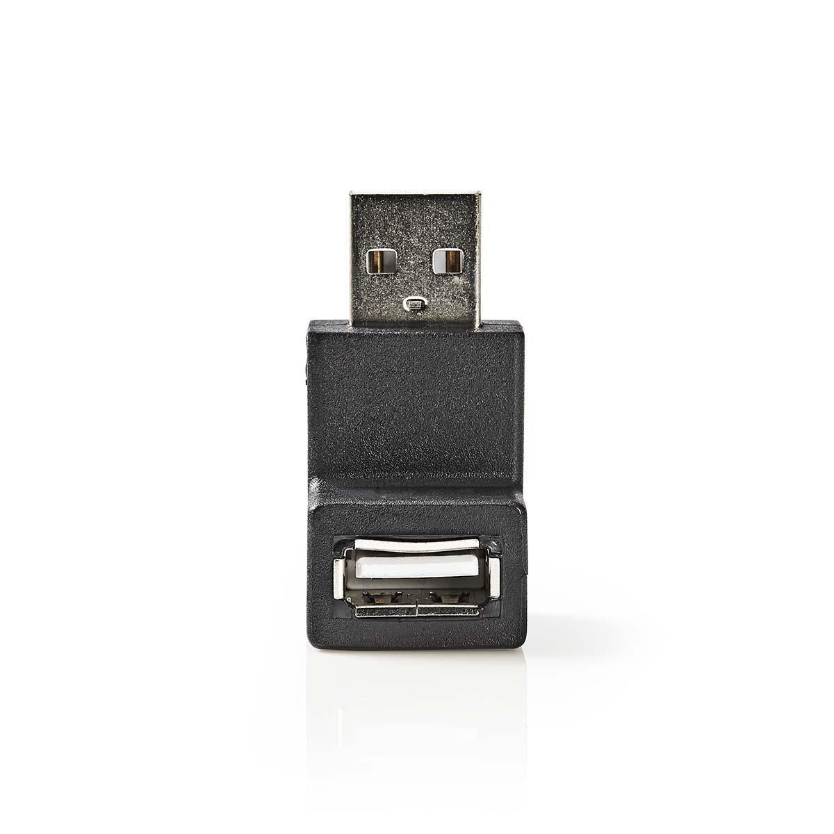 USB-A Adapter | USB 2.0 | USB-A Male | USB-A Female | 480 Mbps | Round | Nickel Plated | PVC | Black | Box