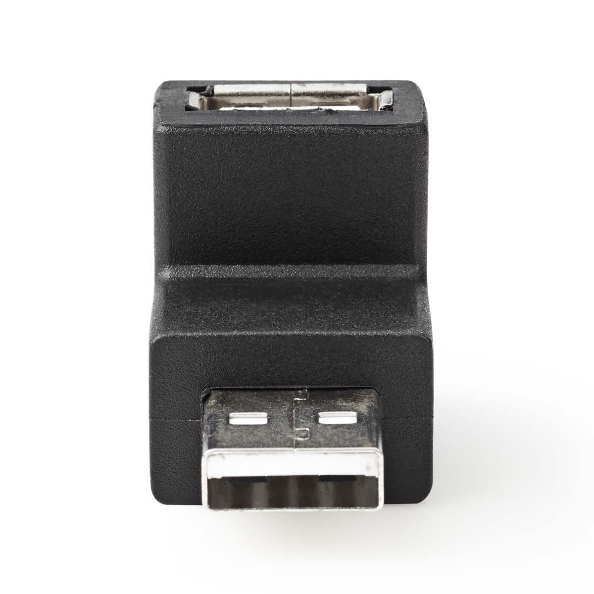 USB-A Adapter | USB 2.0 | USB-A Male | USB-A Female | 480 Mbps | Round | Nickel Plated | PVC | Black | Box