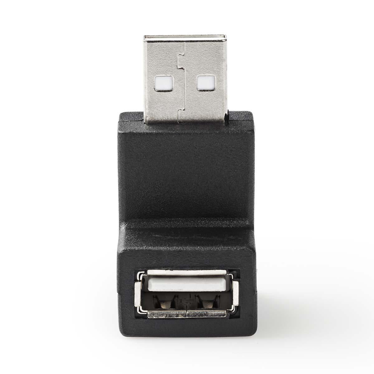 USB-A Adapter | USB 2.0 | USB-A Male | USB-A Female | 480 Mbps | Round | Nickel Plated | PVC | Black | Box