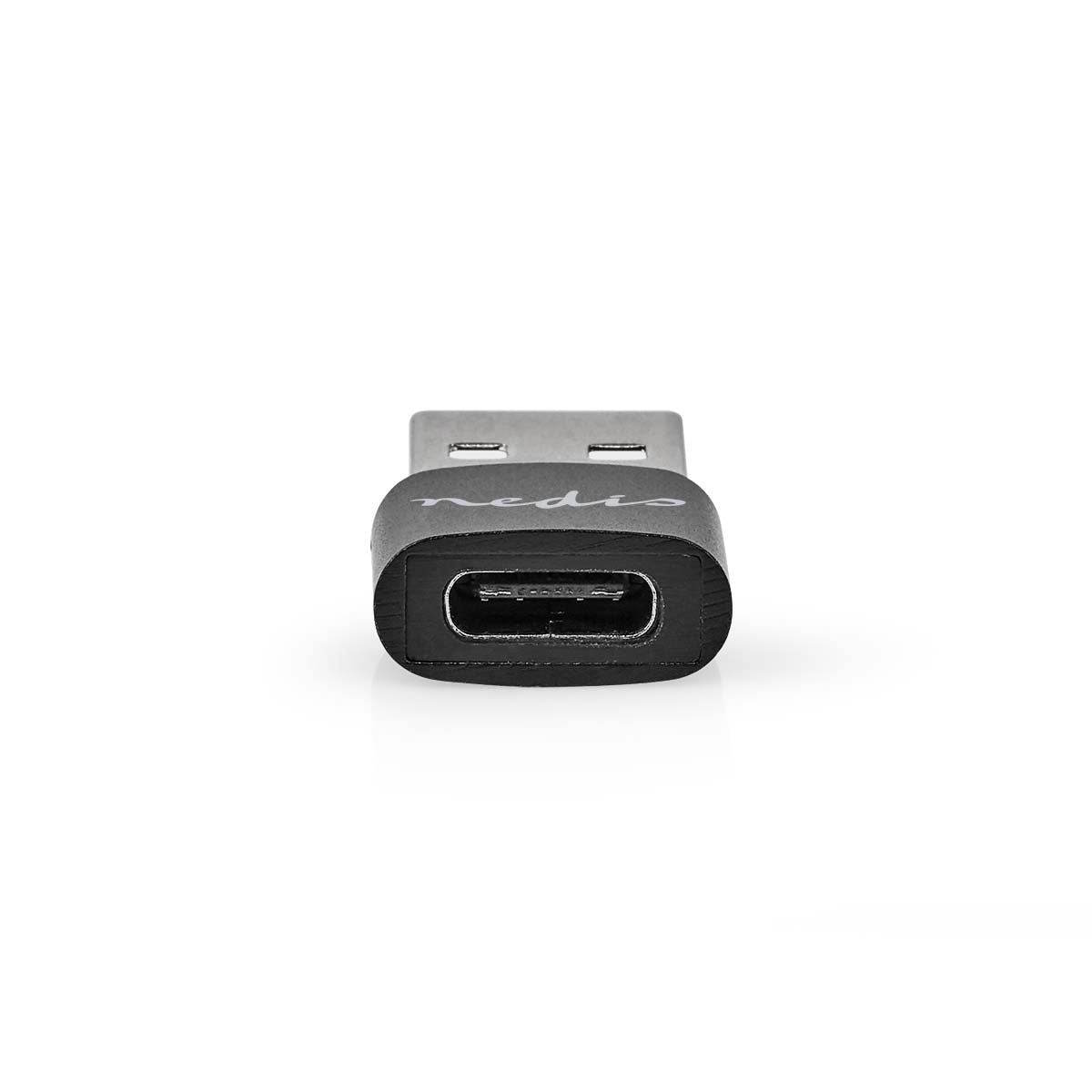 USB-A Adapter | USB 2.0 | USB-A Male | USB-C™ Female | 480 Mbps | Round | Nickel Plated | Black | Box