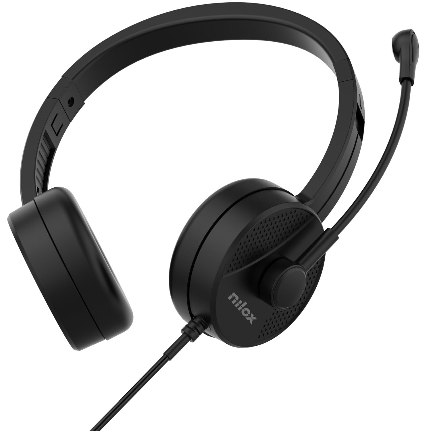 USB-A Headset with Microphone, On-Ear, Black