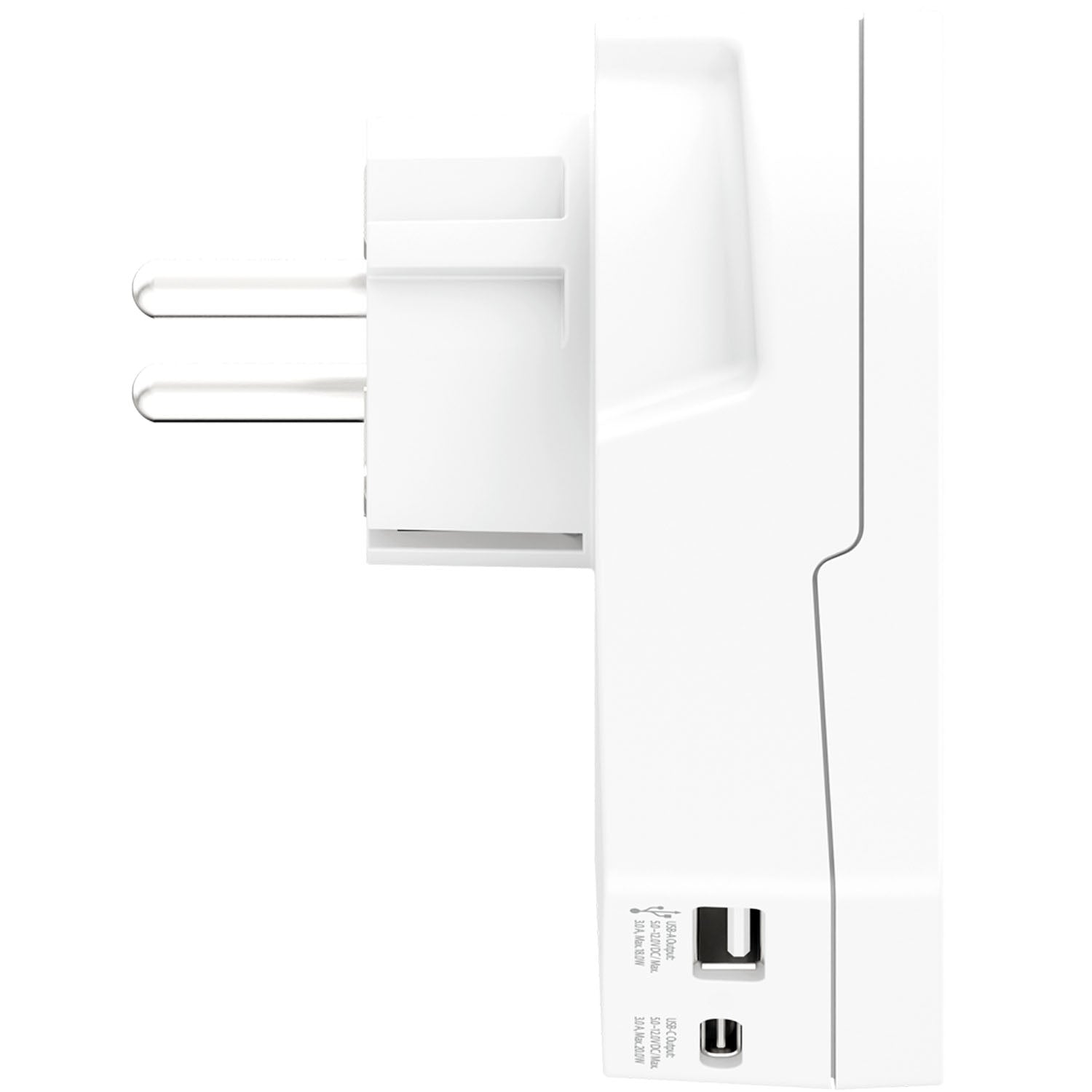 USB-A/USB-C 20W Grounded Adapter for Europe