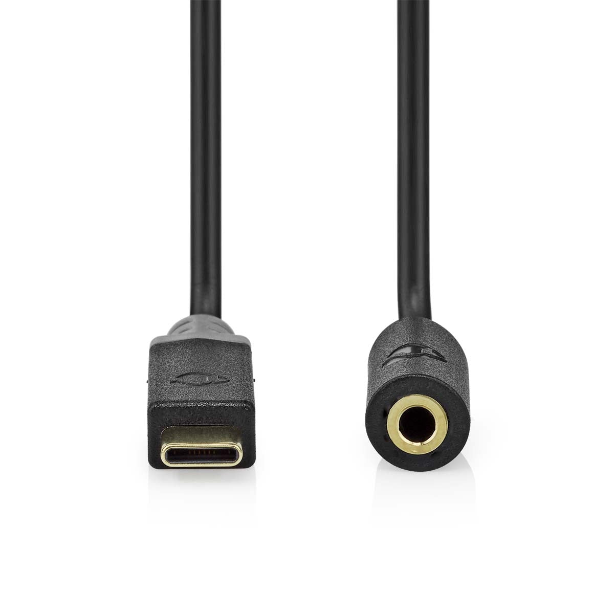 USB-C™ Adapter | USB 2.0 | USB-C™ Male | 3.5 mm Female | 1.00 m | Round | Gold Plated | PVC | Black | Box
