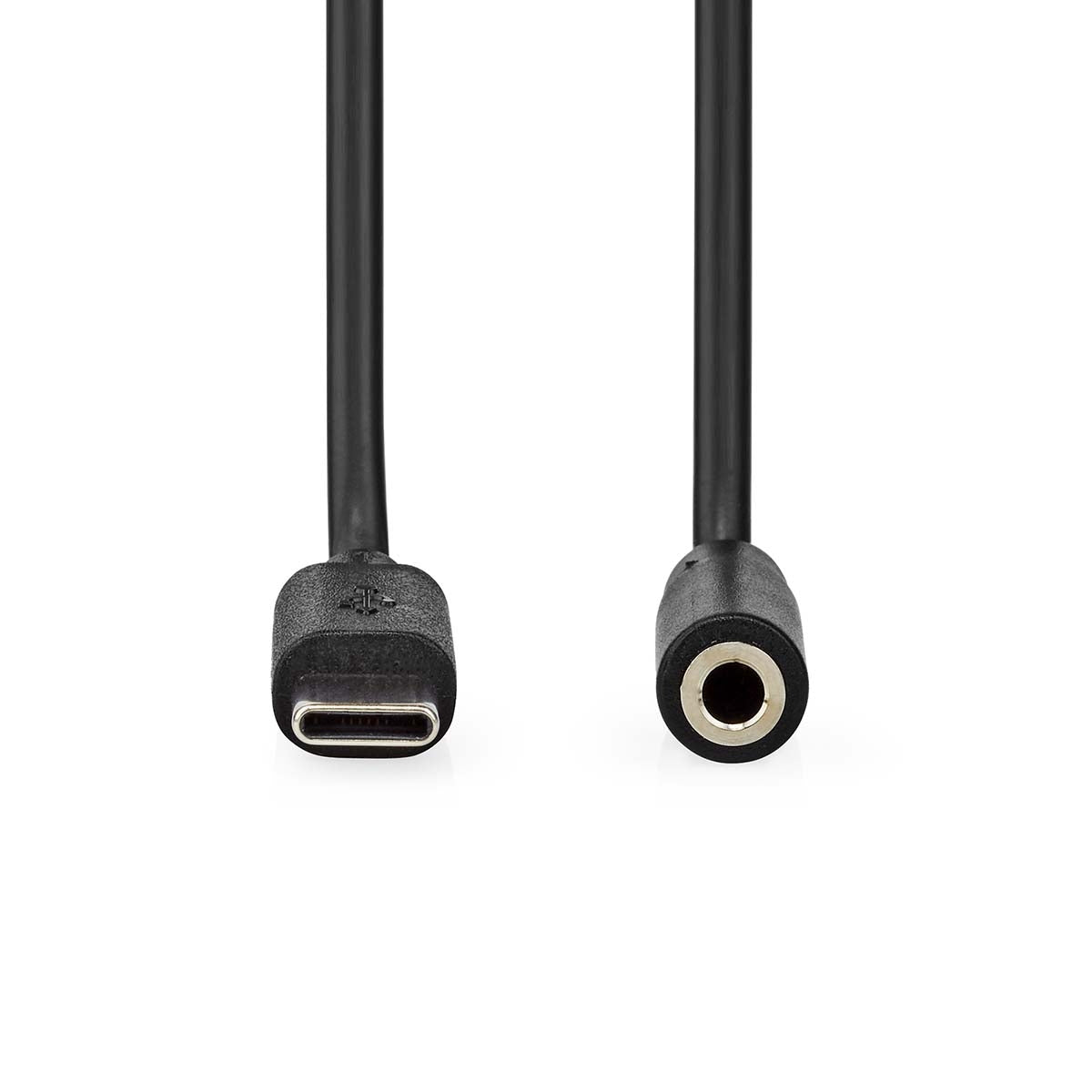 USB-C™ Adapter | USB 2.0 | USB-C™ Male | 3.5 mm Female | 1.00 m | Round | Nickel Plated | PVC | Black | Label