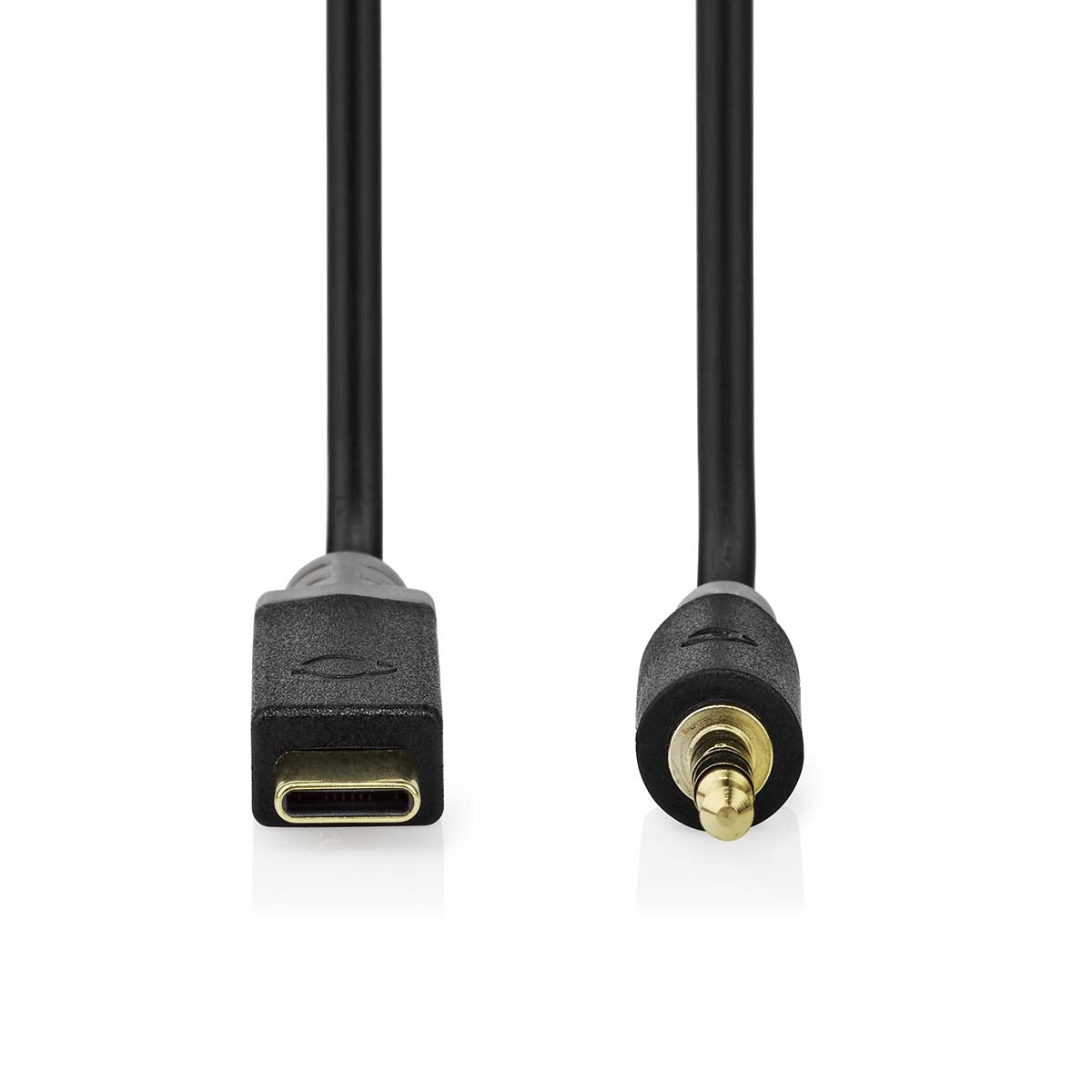 USB-C™ Adapter | USB 2.0 | USB-C™ Male | 3.5 mm Male | 1.00 m | Round | Gold Plated | PVC | Black | Box