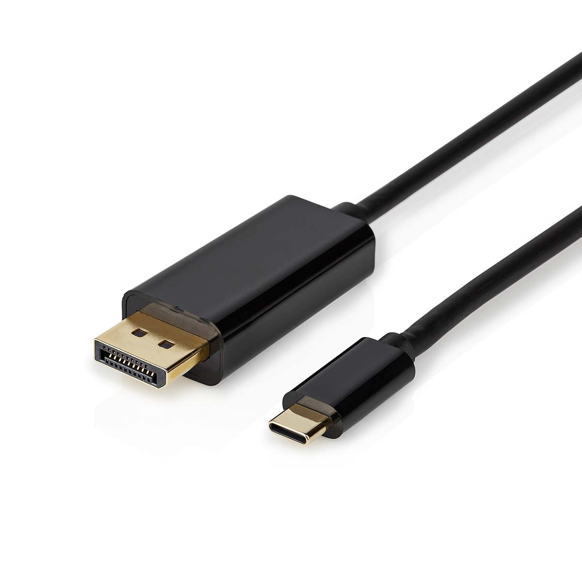 USB-C™ Adapter | USB 3.2 Gen 1 | USB-C™ Male | DisplayPort Male | 4K@60Hz | 2.00 m | Round | Gold Plated | PVC | Black | Label