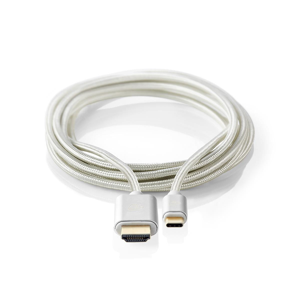 USB-C™ Adapter | USB 3.2 Gen 1 | USB-C™ Male | HDMI™ Connector | 4K@60Hz | 18 Gbps | 2.00 m | Round | Gold Plated | Braided / Nylon | Aluminum | Carton with covered window