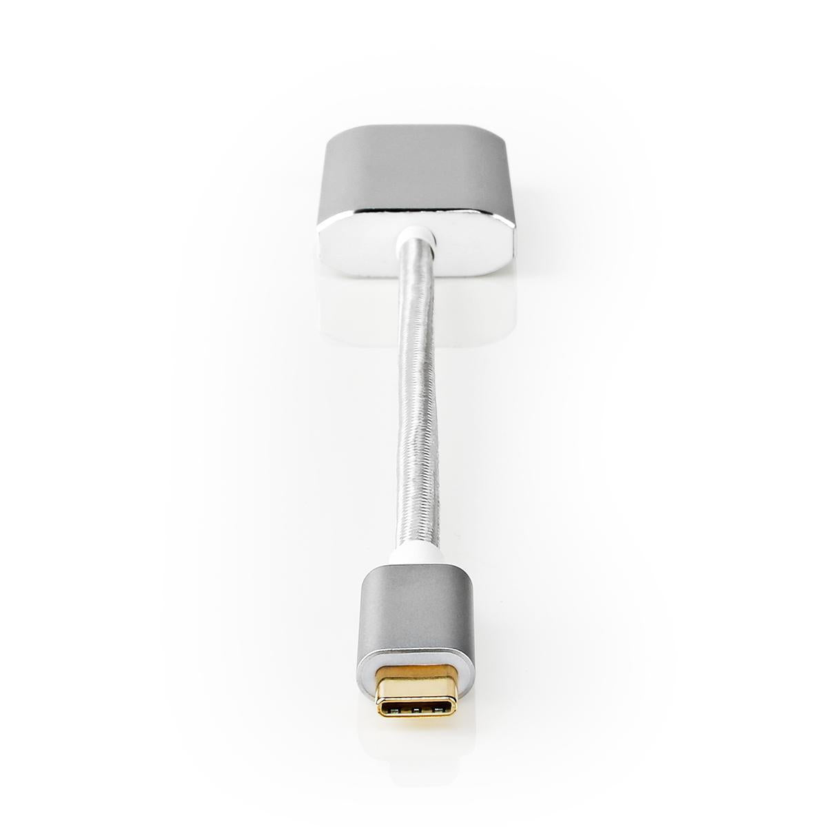 USB-C™ Adapter | USB 3.2 Gen 1 | USB-C™ Male | HDMI™ Female | 4K@60Hz | Power delivery | 0.20 m | Round | Gold Plated | Braided / Nylon | Silver | Carton with covered window