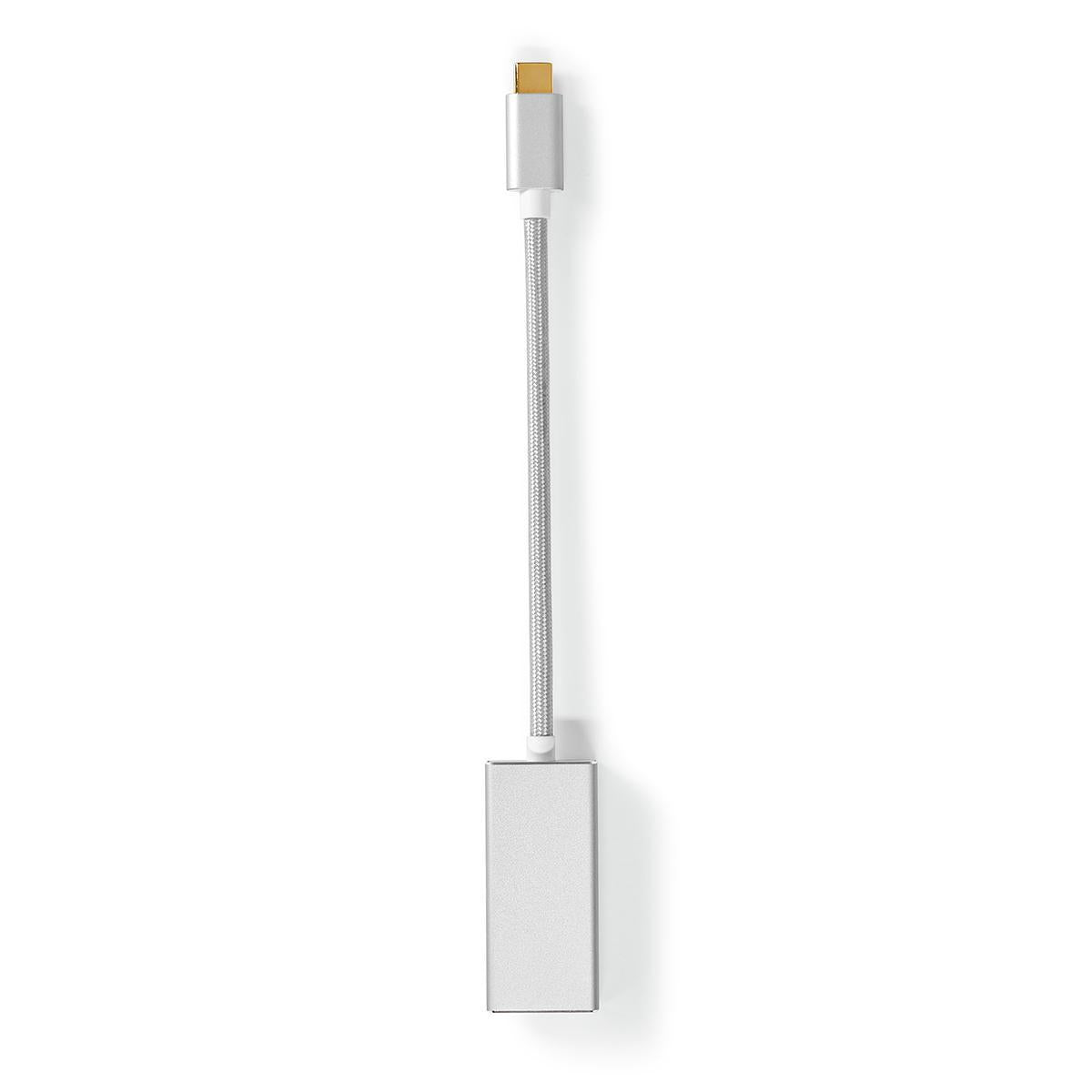 USB-C™ Adapter | USB 3.2 Gen 1 | USB-C™ Male | Mini DisplayPort Female | 0.20 m | Round | Gold Plated | Braided / Nylon | Silver | Carton with covered window