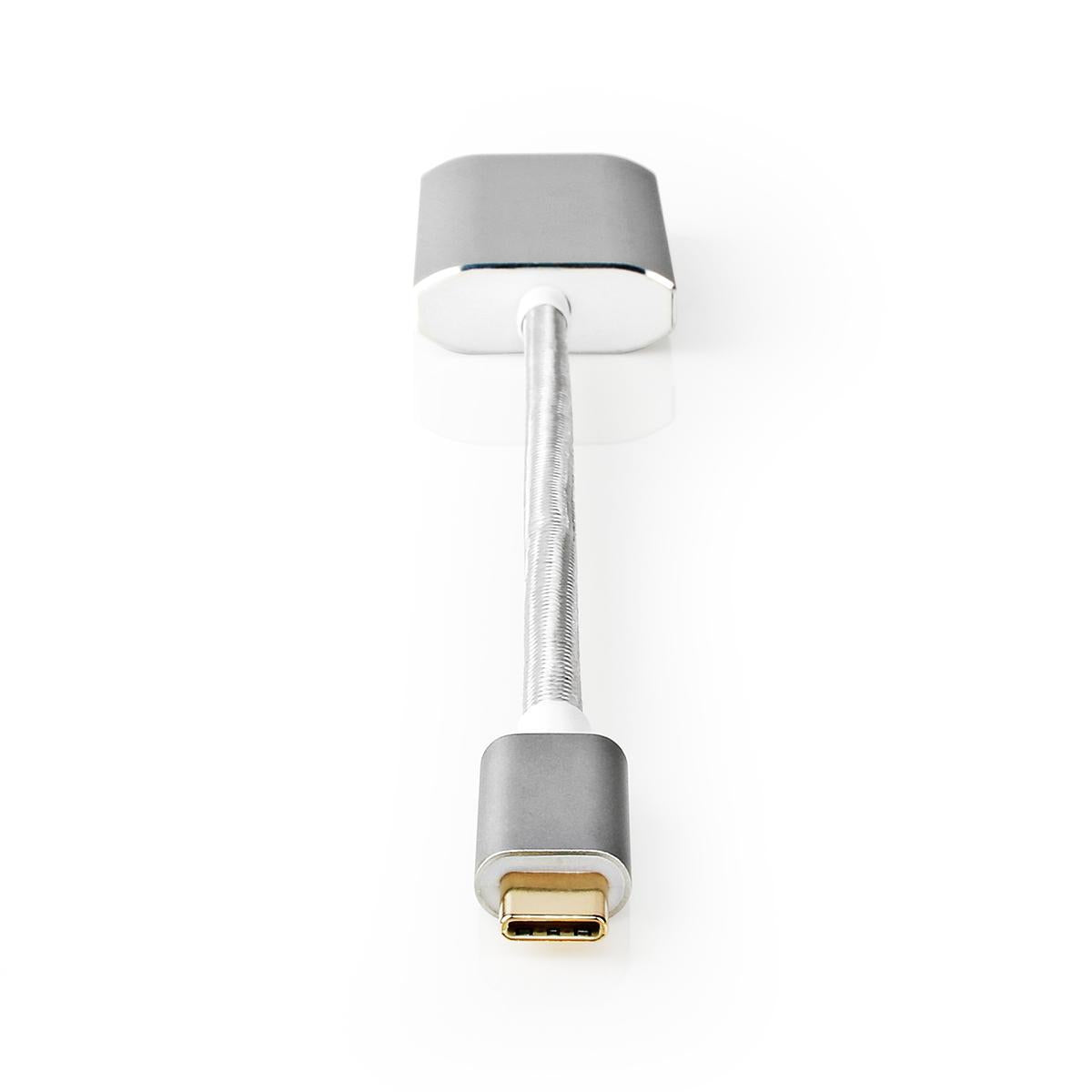 USB-C™ Adapter | USB 3.2 Gen 1 | USB-C™ Male | Mini DisplayPort Female | Power delivery | 0.20 m | Round | Gold Plated | Braided / Nylon | Silver | Carton with covered window
