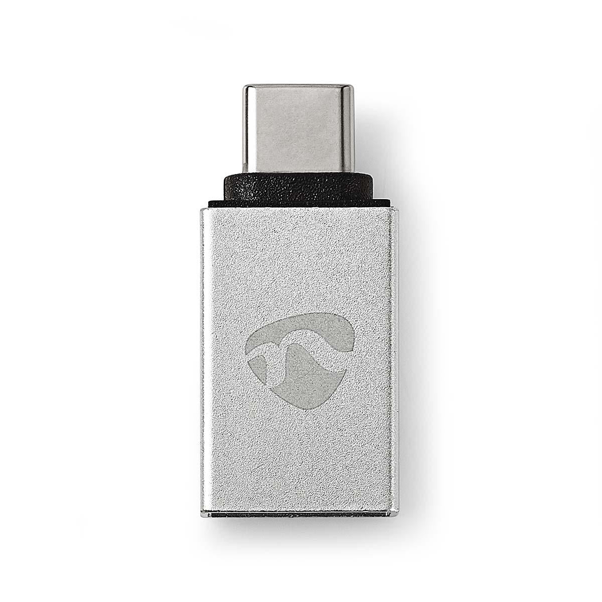 USB-C™ Adapter | USB 3.2 Gen 1 | USB-C™ Male | USB-A Female | 5 Gbps | Round | Nickel Plated | Silver | Carton with covered window
