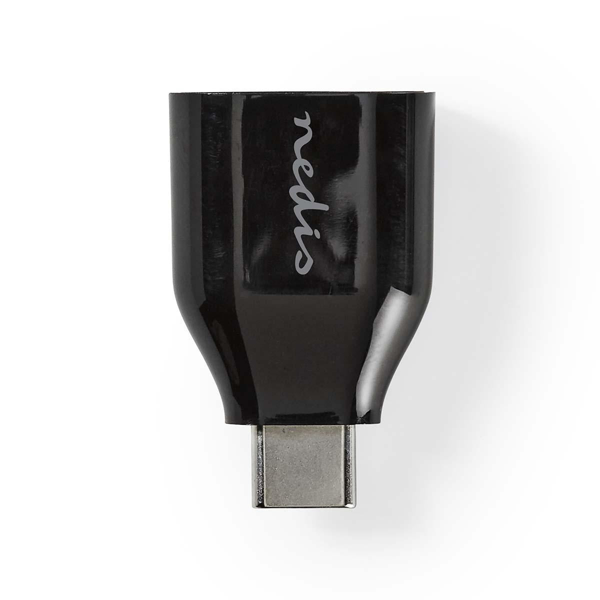 USB-C™ Adapter | USB 3.2 Gen 1 | USB-C™ Male | USB-A Female | Round | Nickel Plated | Black | Plastic bag