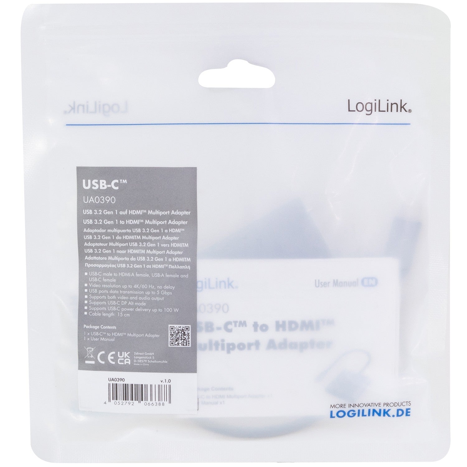 USB-C -> HDMI/USB-A/USB-C PD 4K/60Hz