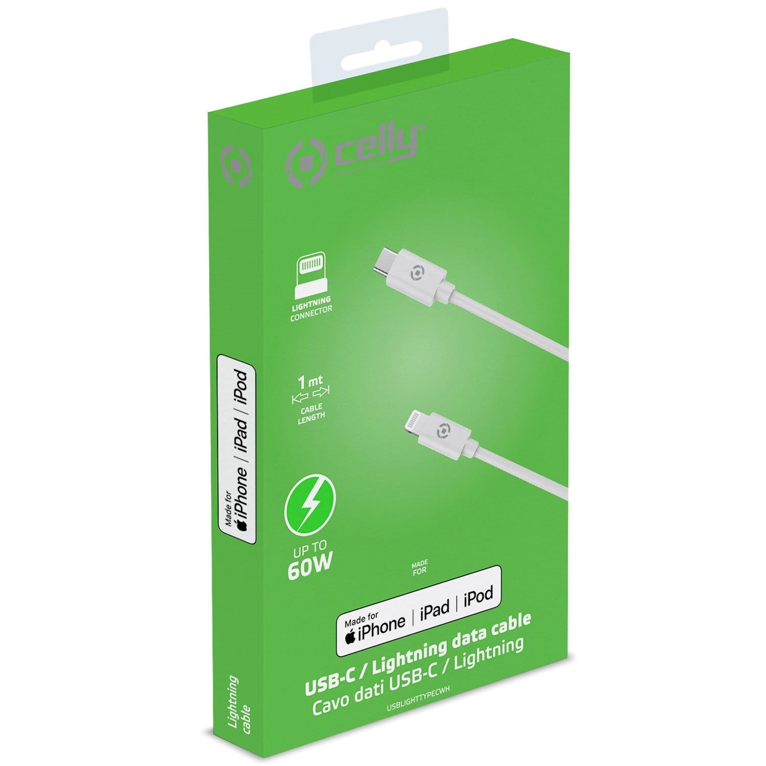 USB-C - Lightning cable 60W MFI 1m