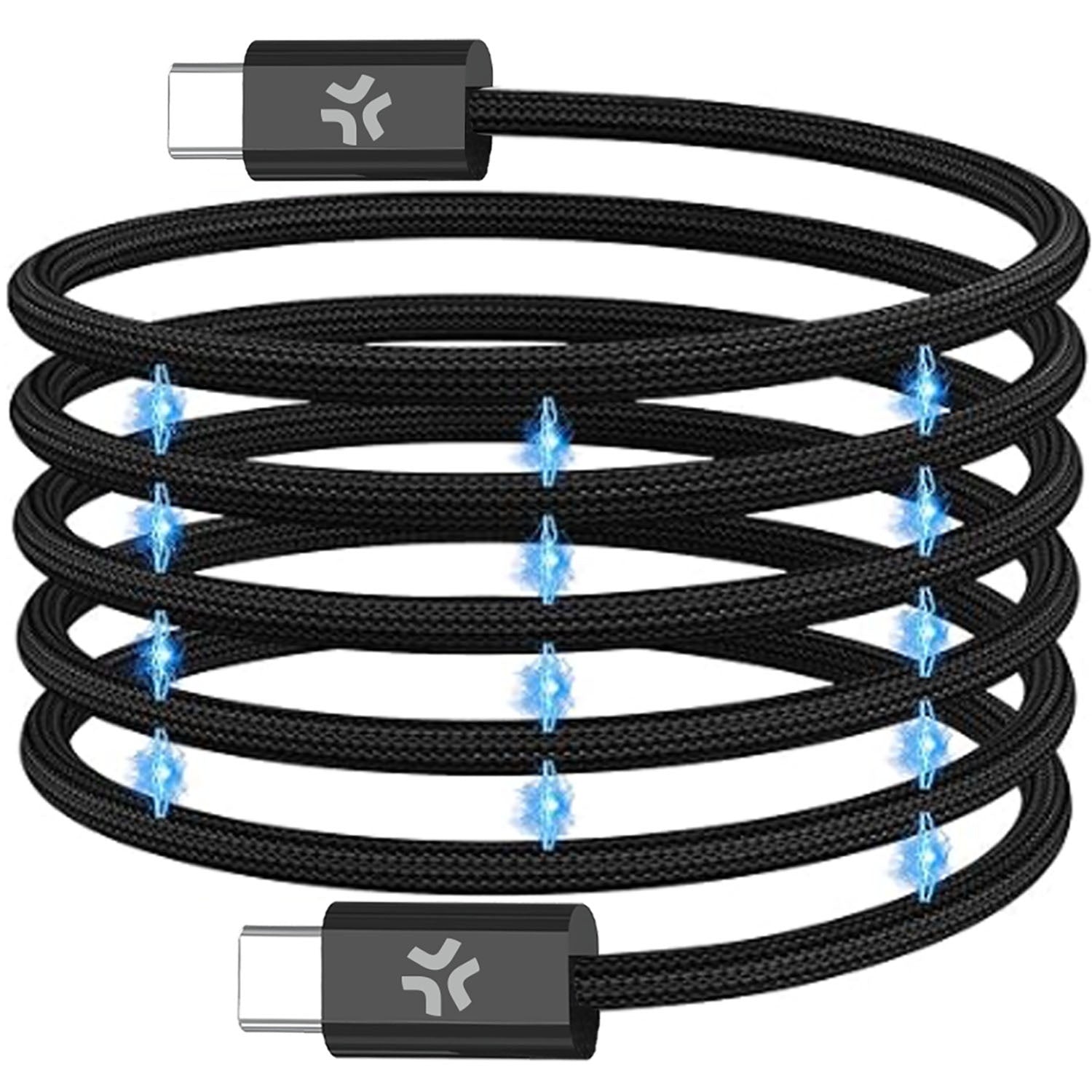 USB-C Magnetic Braided Cable, 60W, 1m, Black