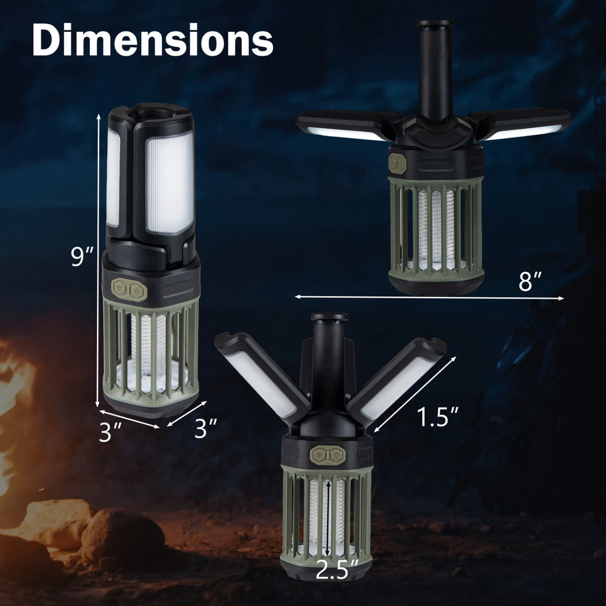 USB-C Rechargeable Bug Zapper Lantern, IPX6 Waterproof