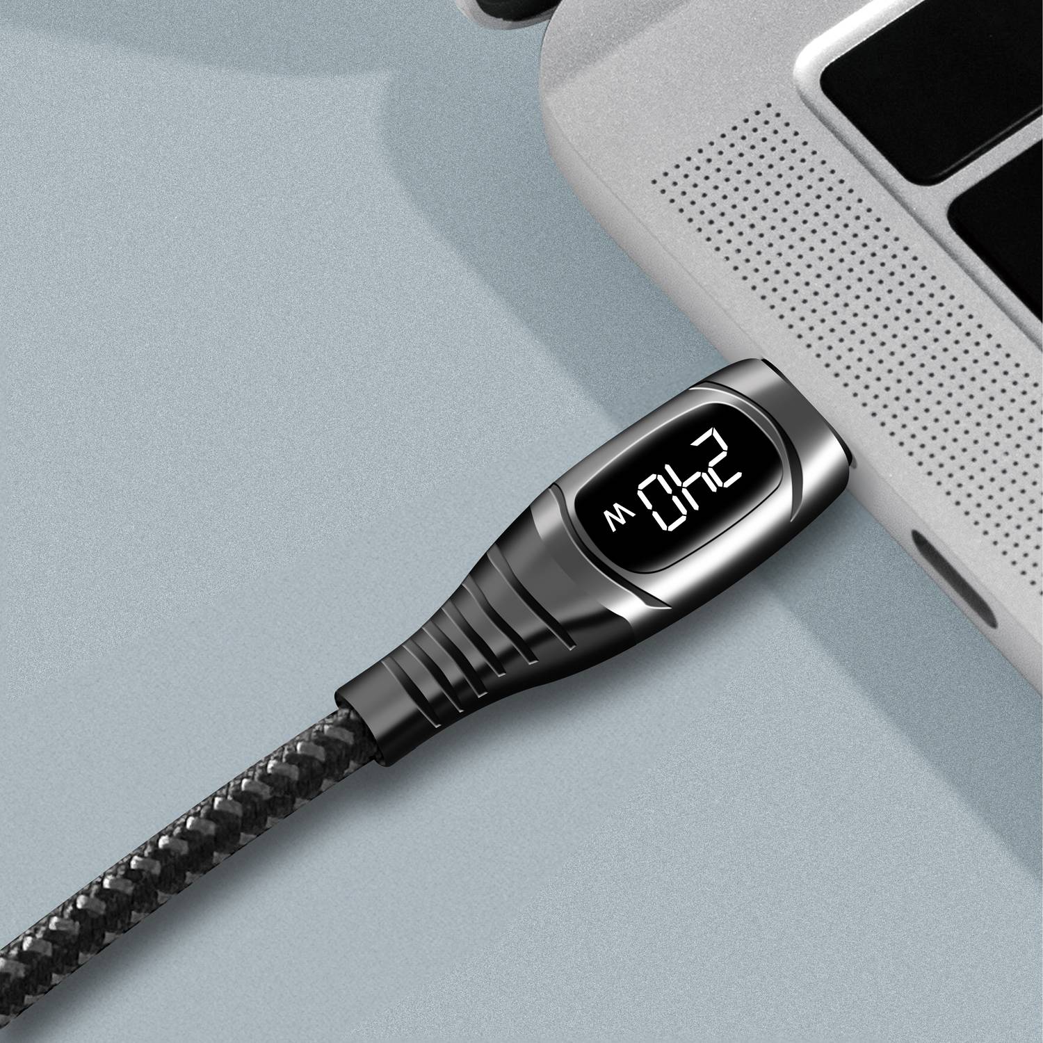 USB-C - USB-C cable with display USB 2.0 PD 3.1 240W 1 m Black