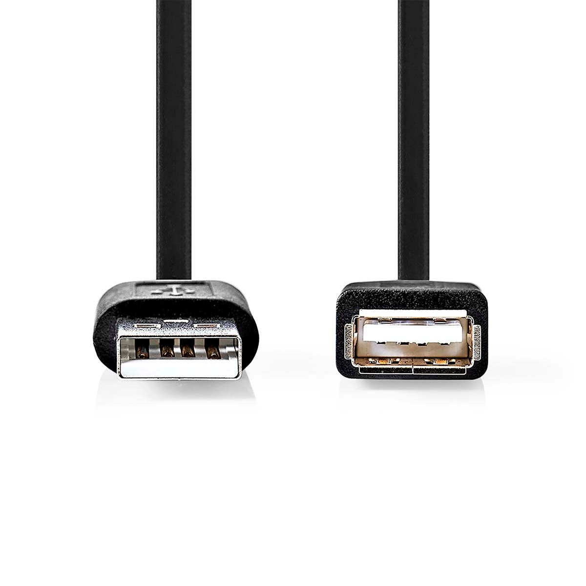 USB Cable | USB 2.0 | USB-A Male | USB-A Female | 480 Mbps | Nickel Plated | 0.20 m | Round | PVC | Black | Box