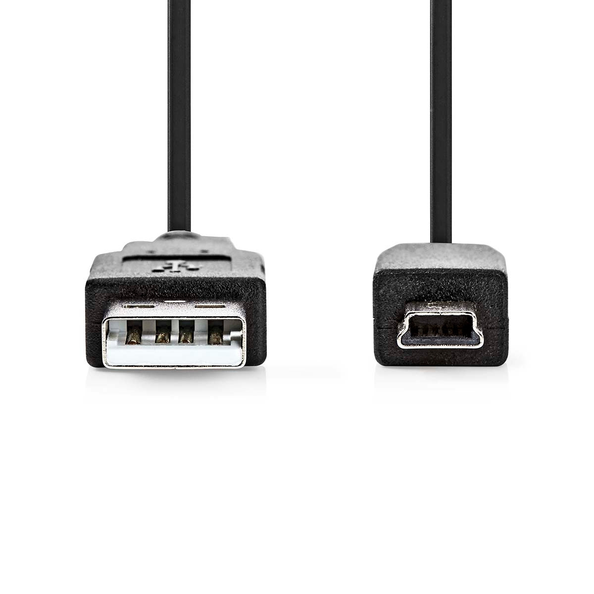 USB Cable | USB 2.0 | USB-A Male | USB Mini-B 5 pin Male | 480 Mbps | Nickel Plated | 2.00 m | Round | PVC | Black | Label