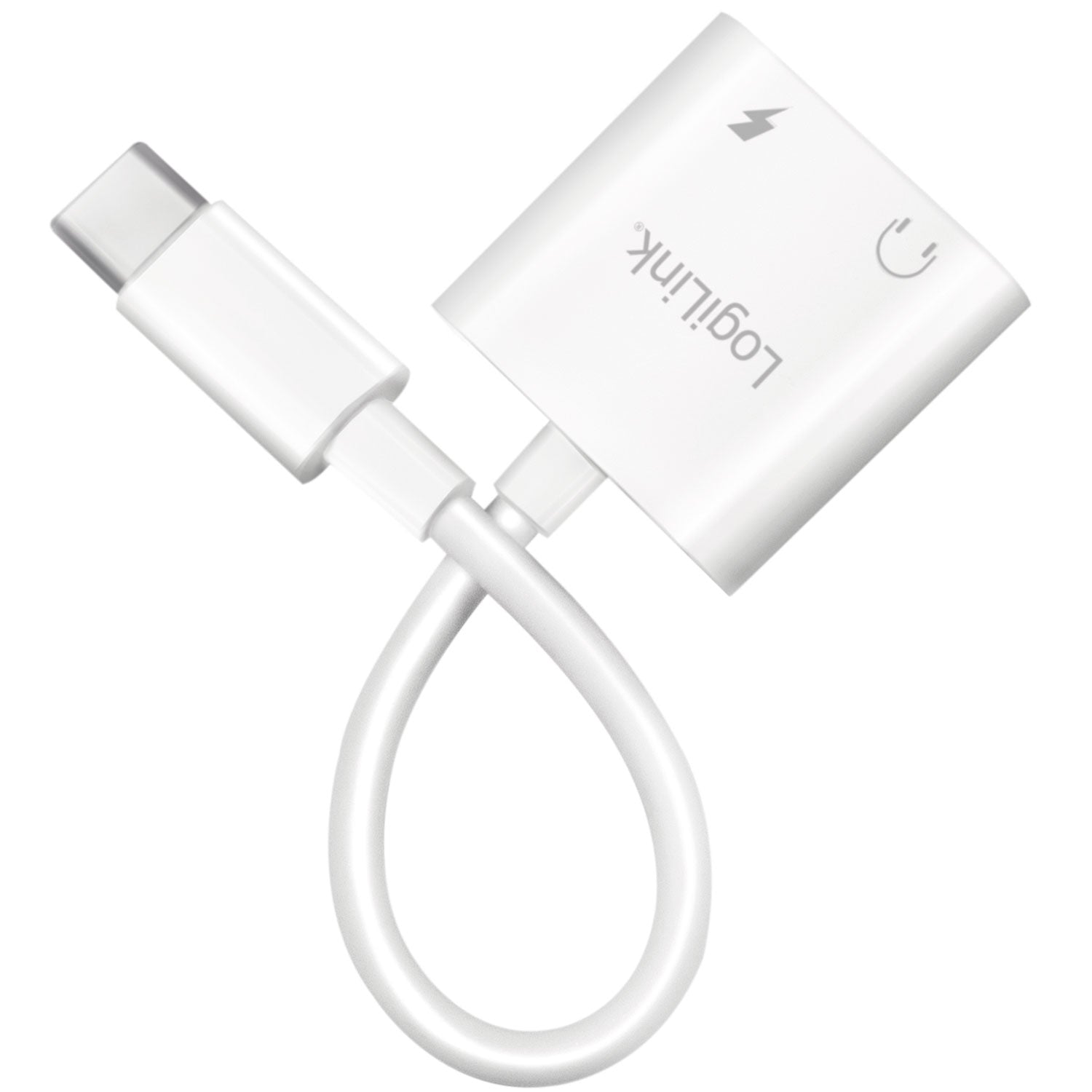 USB-C adapter with 1 x audio port, 1 x USB-C PD 60W White