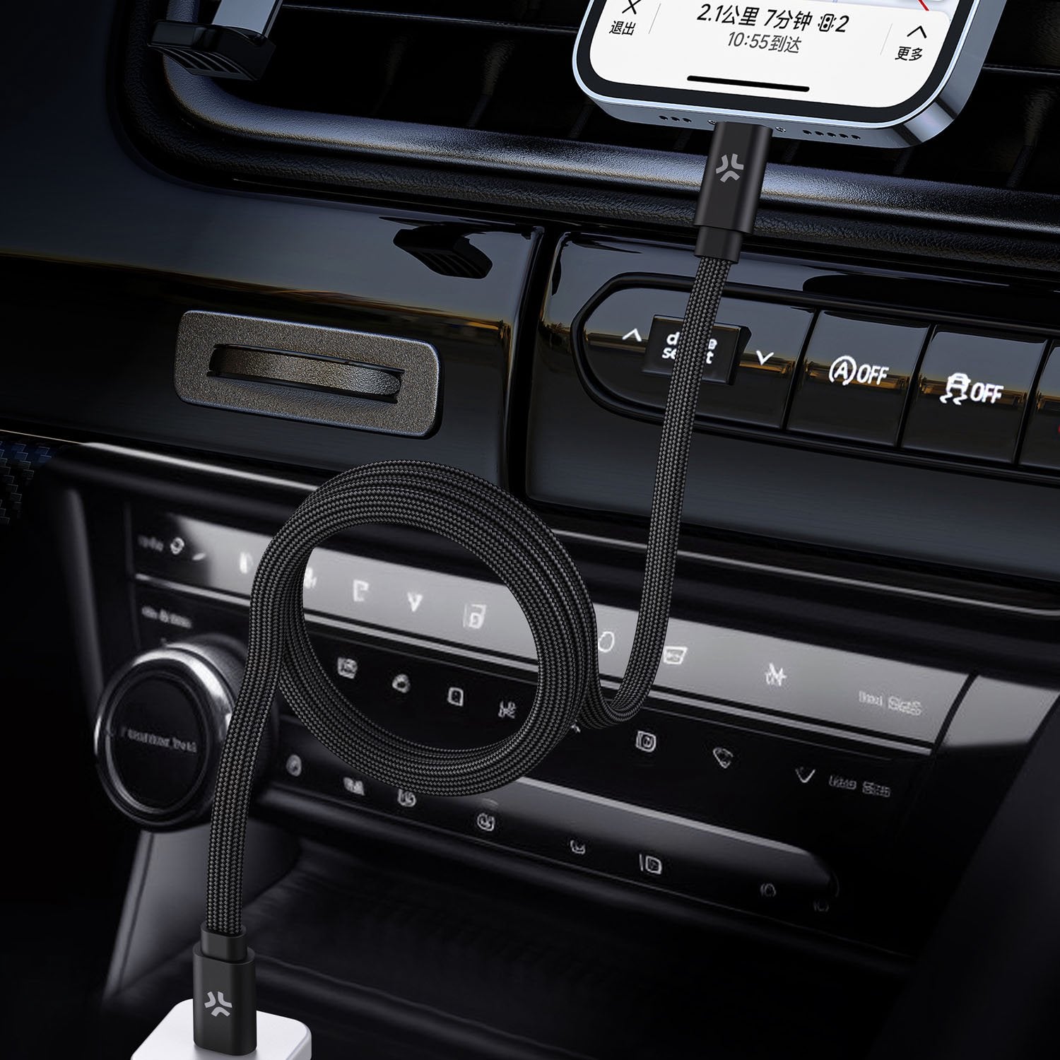 USB-C to USB-C Cable 60W, Magnetic Braided, 1m Black