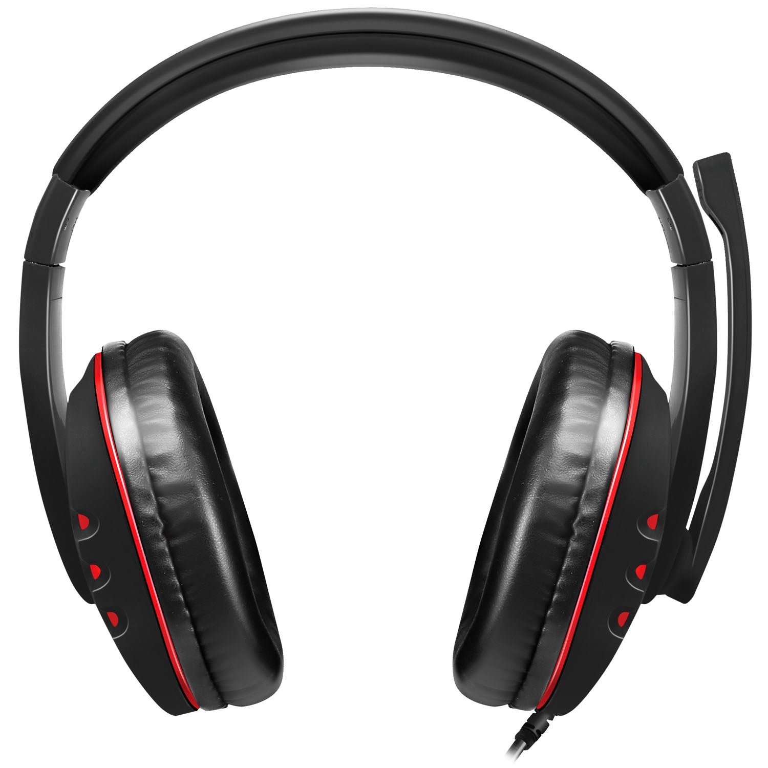 USB Gaming Headset with Flexible Mic, Black/Red