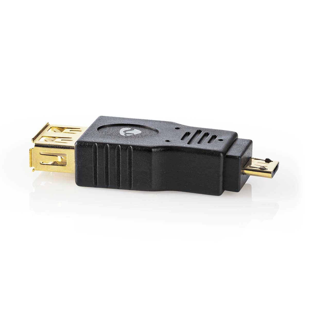 USB Micro-B Adapter | USB 2.0 | USB Micro-B Male | USB-A Female | 480 Mbps | Gold Plated | PVC | Anthracite | Box
