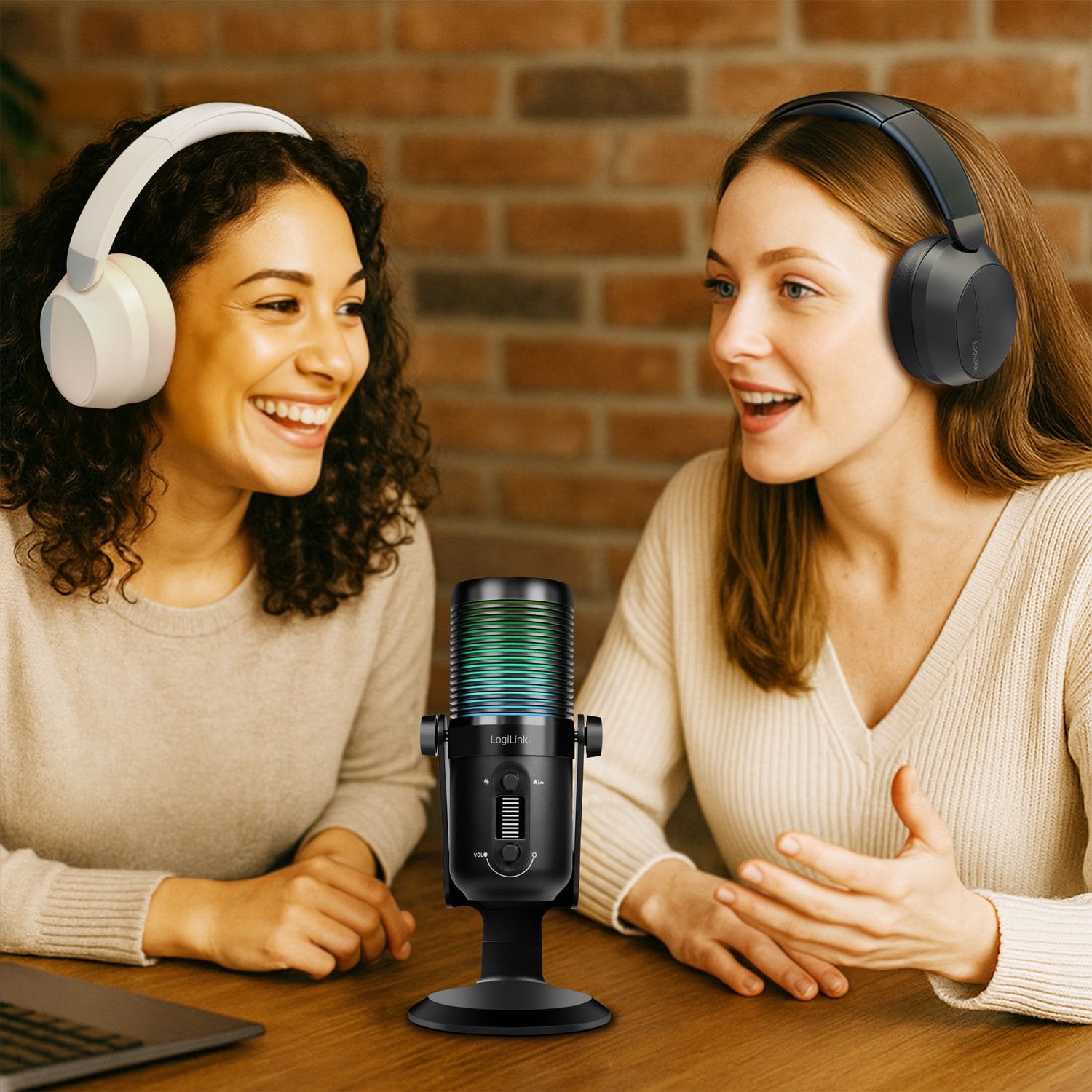 USB Microphone, Cardioid/Omnidirectional, RGB Lighting