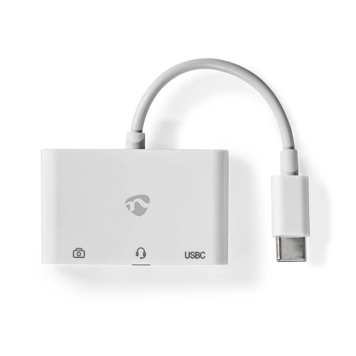 USB Multi-Port Adapter | USB 2.0 | USB-C™ Male | USB-A Female / USB-C™ Female / 3.5 mm Female | 480 Mbps | 0.10 m | Round | Nickel Plated | PVC | White | Box
