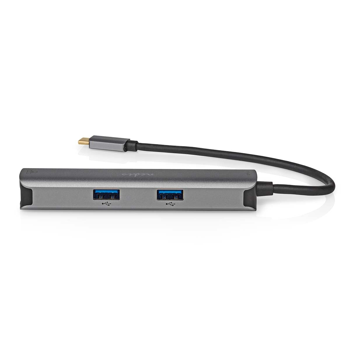 USB Multi-Port Adapter | USB 3.2 Gen 1 | USB-C™ Male | HDMI™ Female / RJ45 Female / 3x USB-A Female | 5 Gbps | 0.20 m | Round | Gold Plated | PVC | Anthracite | Box