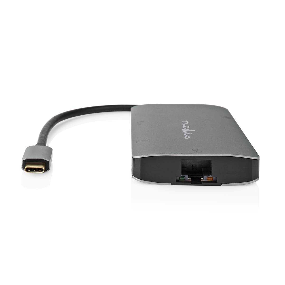 USB Multi-Port Adapter | USB 3.2 Gen 1 | USB-C™ Male | HDMI™ Output / Micro SD / RJ45 Female / SD / USB-C™ Female / 3x USB-A Female | 5 Gbps | 0.20 m | Round | Gold Plated | PVC | Anthracite | Box