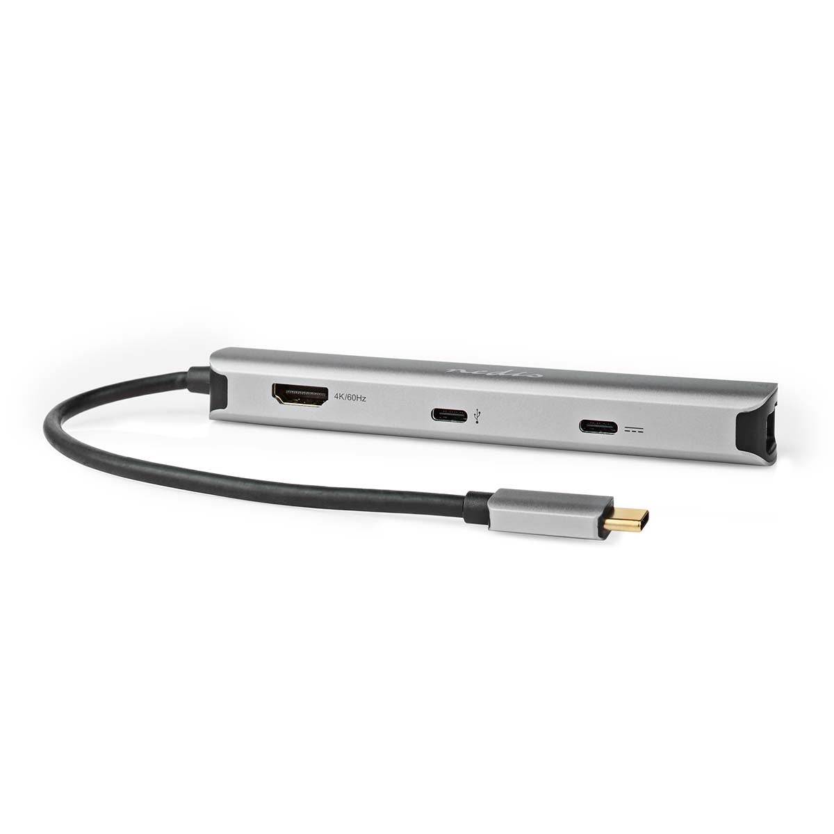USB Multi-Port Adapter | USB 3.2 Gen 1 | USB-C™ Male | HDMI™ Output / RJ45 Female / 2x USB-A Female / 2x USB-C™ | 5 Gbps | 0.20 m | Round | Gold Plated | PVC | Anthracite | Box