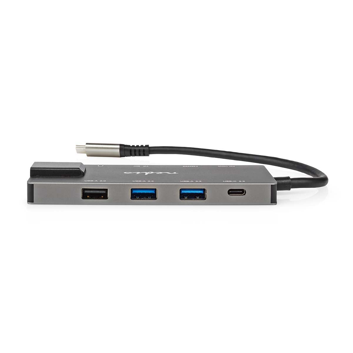 USB Multi-Port Adapter | USB 3.2 Gen 1 | USB-C™ Male | HDMI™ Output / RJ45 Female / SD / 2x USB-C™ / 3.5 mm Female / 3x USB-A Female | 5 Gbps | 0.20 m | Round | Gold Plated | PVC | Anthracite | Box