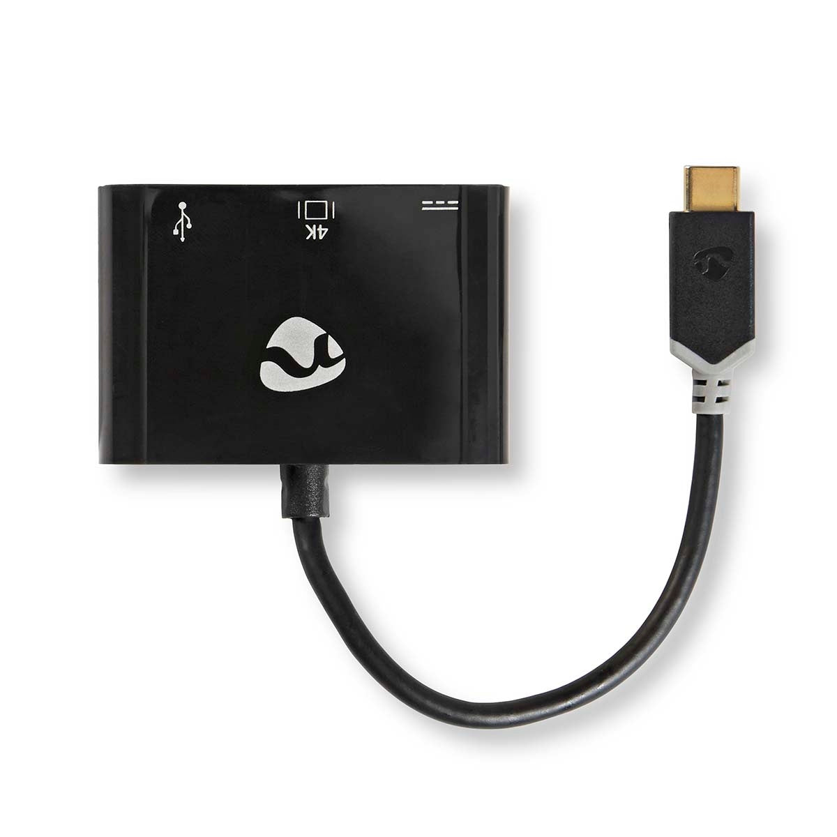 USB Multi-Port Adapter | USB 3.2 Gen 1 | USB-C™ Male | HDMI™ Output / USB-A Female / USB-C™ Female | 5 Gbps | 0.20 m | Round | Gold Plated | PVC | Anthracite | Cardboard box with window
