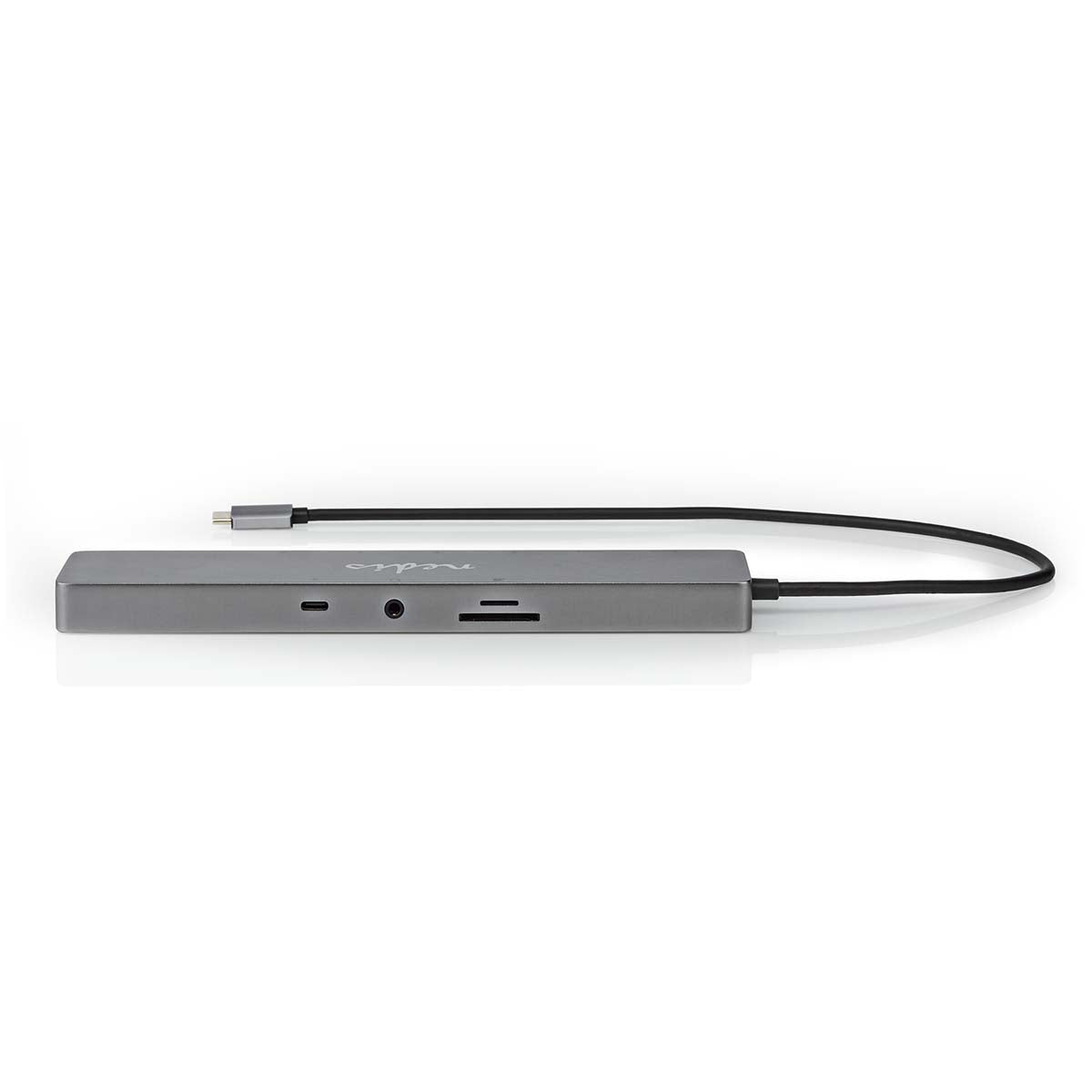 USB Multi-Port Adapter | USB 3.2 Gen 1 | USB-C™ Male | Micro SD / RJ45 Female / SD / 2x HDMI™ / 2x USB-C™ / 3x USB-A Female | 0.40 m | Round | Gold Plated | TPE | Anthracite | Box