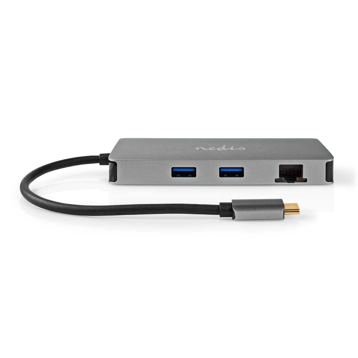USB Multi-Port Adapter | USB 3.2 Gen 1 | USB-C™ Male | Micro SD / RJ45 Female / SD / USB-C™ Female / 2x HDMI™ / 2x USB-A Female | 5 Gbps | 0.20 m | Round | Gold Plated | PVC | Anthracite | Box