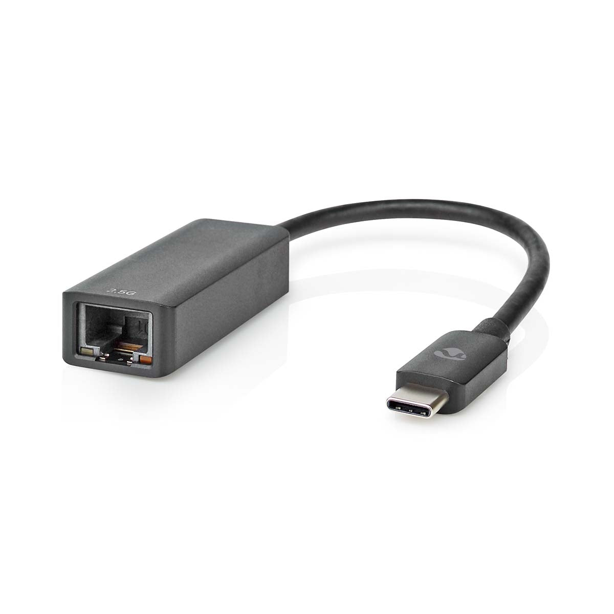 USB Network Card | USB 3.2 Gen 1 | 2.5 Gbps | USB-C™ Male | RJ45 Female | 0.20 m | Round | Nickel Plated | Tinned Copper | Black | Box