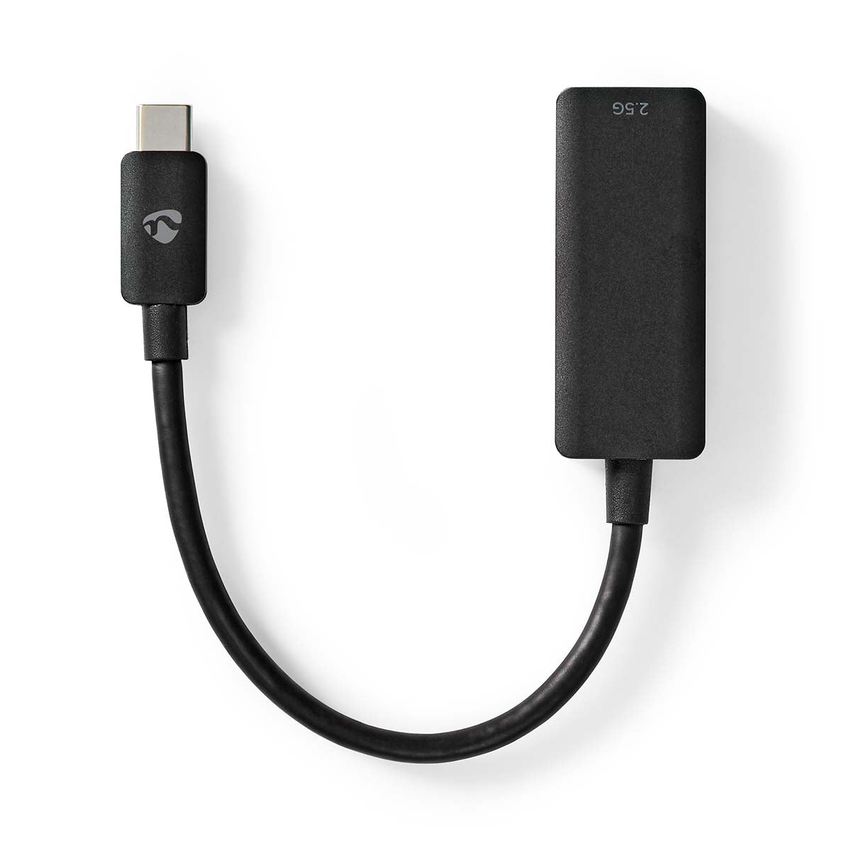 USB Network Card | USB 3.2 Gen 1 | 2.5 Gbps | USB-C™ Male | RJ45 Female | 0.20 m | Round | Nickel Plated | Tinned Copper | Black | Box