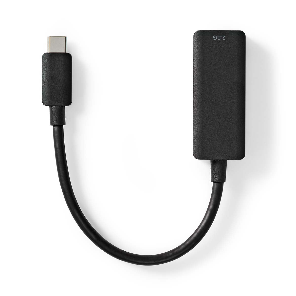 USB Network Card | USB 3.2 Gen 1 | 2.5 Gbps | USB-C™ Male | RJ45 Female | 0.2 m| Round | Gold Plated | Tinned Copper | Black | Envelope