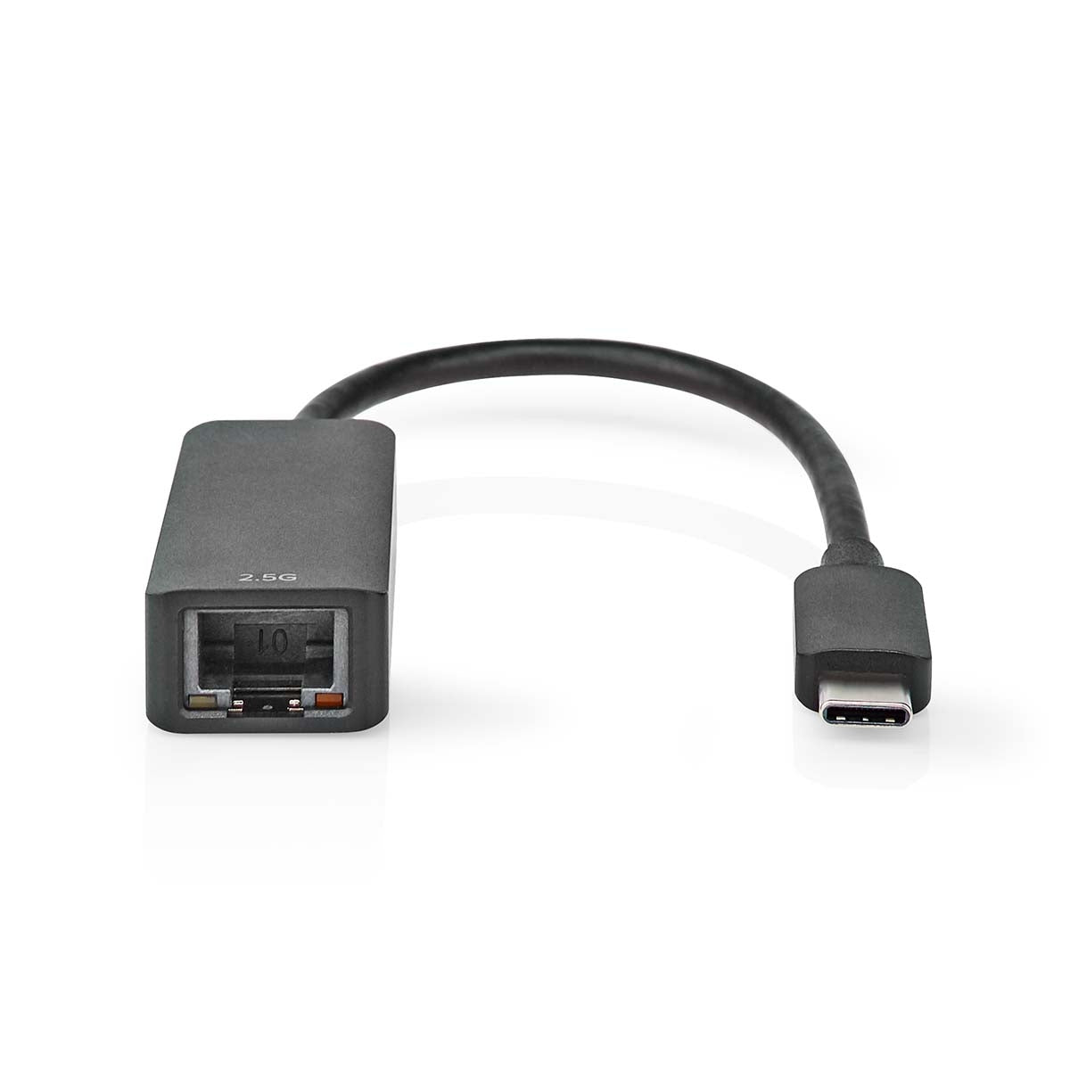 USB Network Card | USB 3.2 Gen 1 | 2.5 Gbps | USB-C™ Male | RJ45 Female | 0.2 m| Round | Gold Plated | Tinned Copper | Black | Envelope