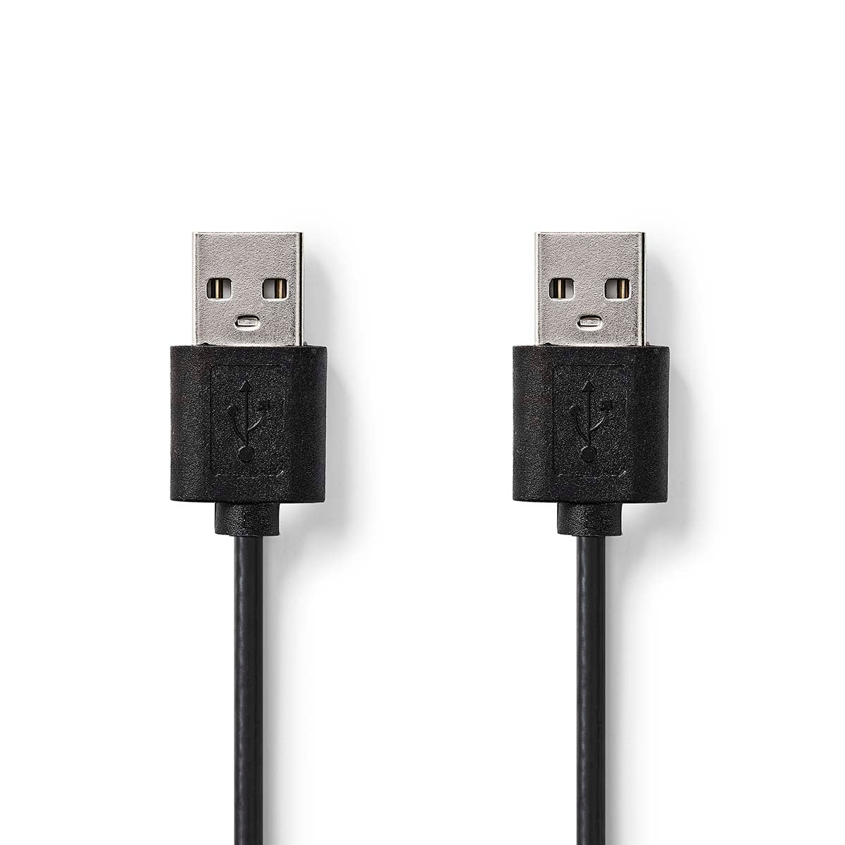 USB cable | USB 2.0 | USB-A Male | USB-A Male | 480 Mbps | Nickel Plated | 2.00 m | Round | PVC | Black | Label